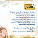 Gobernación realizará gran Feria “Córdoba se Mueve Bien” mañana miércoles con muchas sorpresas para propietarios de vehículos